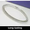 Pure Titanium & Germanium Curb Chain Bracelet (Rhodium plated) 18cm-21cm (7.0