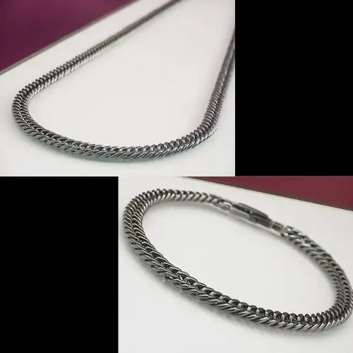 純チタン&ゲルマニウム 喜平 ネックレス(60cm)&ブレス(17cm-21cm) セット